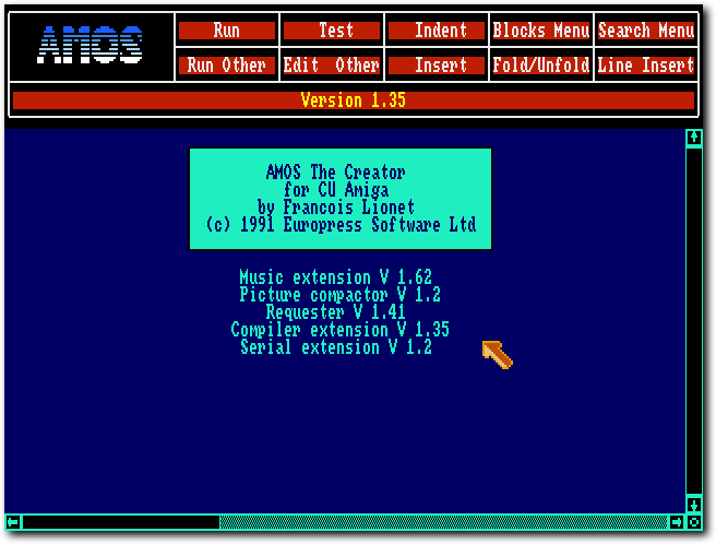 the first screen you see when you load up the CU-Amiga version of AMOS